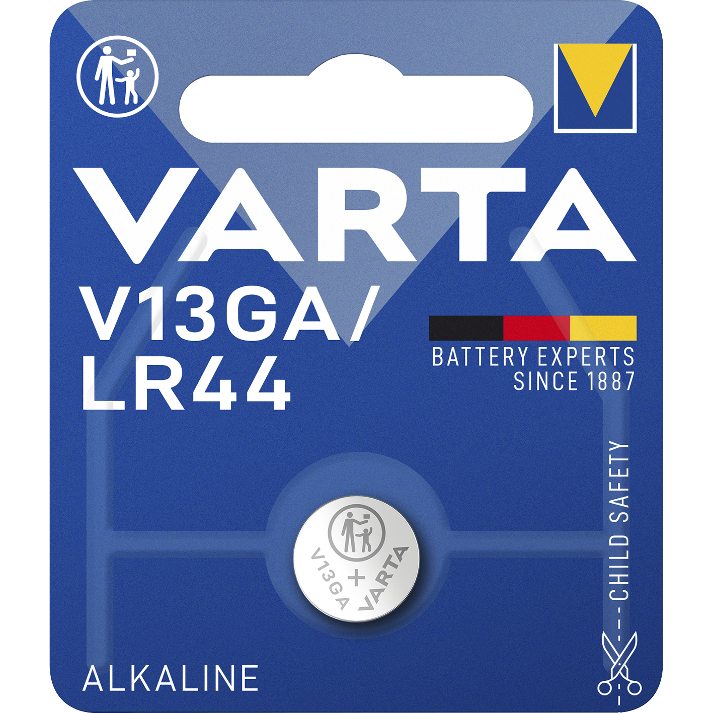 Knopfzelle VARTA ''Electronics'', AG13, V13GA, 1,5V, Alkaline, 1er-Blister