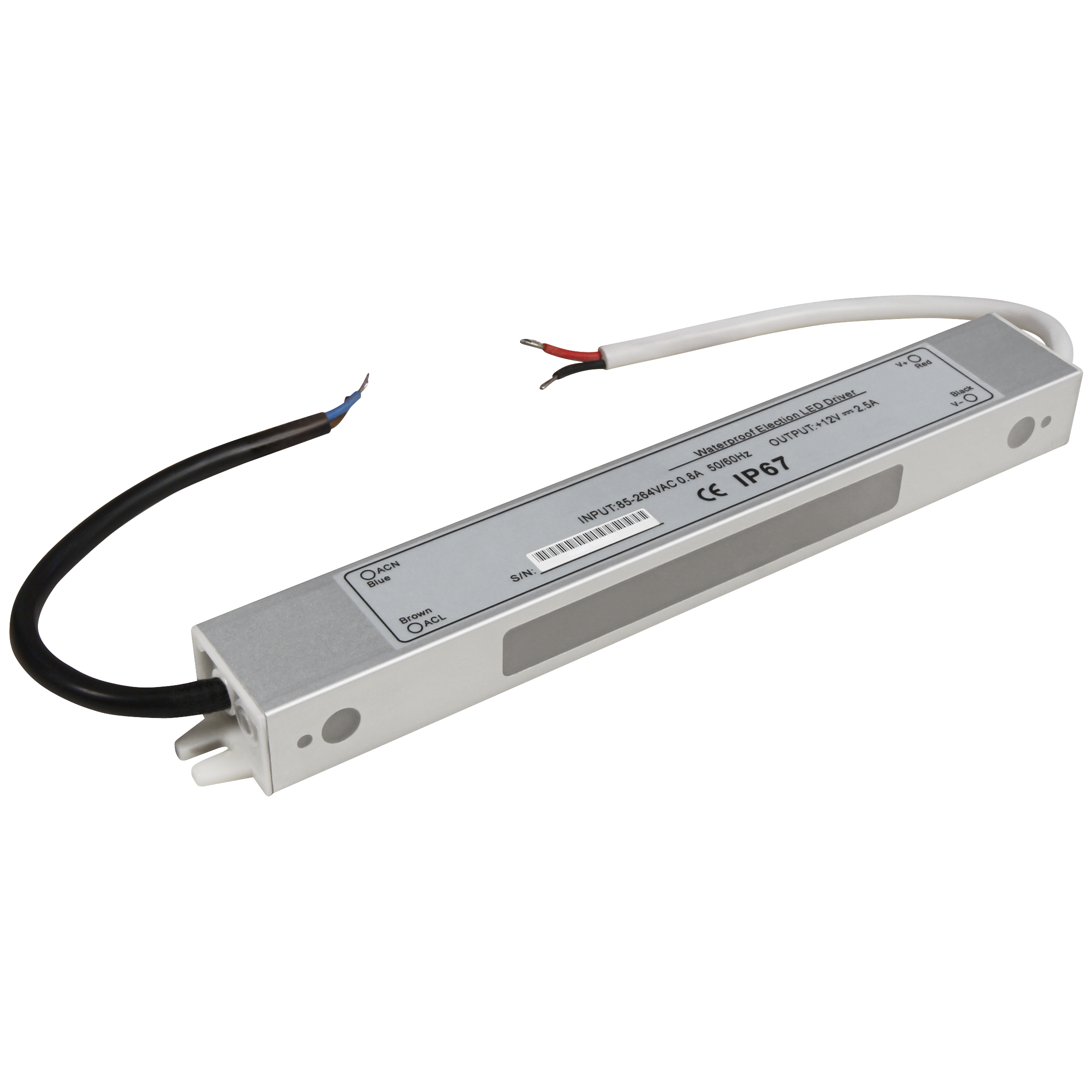 LED-Trafo McShine, elektronisch, IP67, 1-30W, Ein 85~264V, Aus 12V, wasserfest