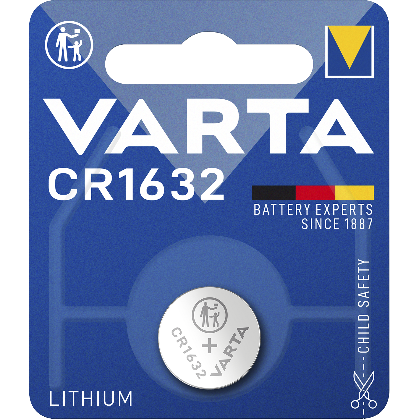 Lithium-Knopfzelle VARTA ''Electronics'',  CR1632 3V, 16x3,2mm, 1er-Blister