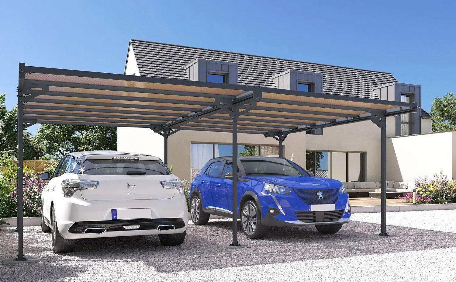 Trigano Doppel-Carport Mistral 30.9m² aus Aluminium